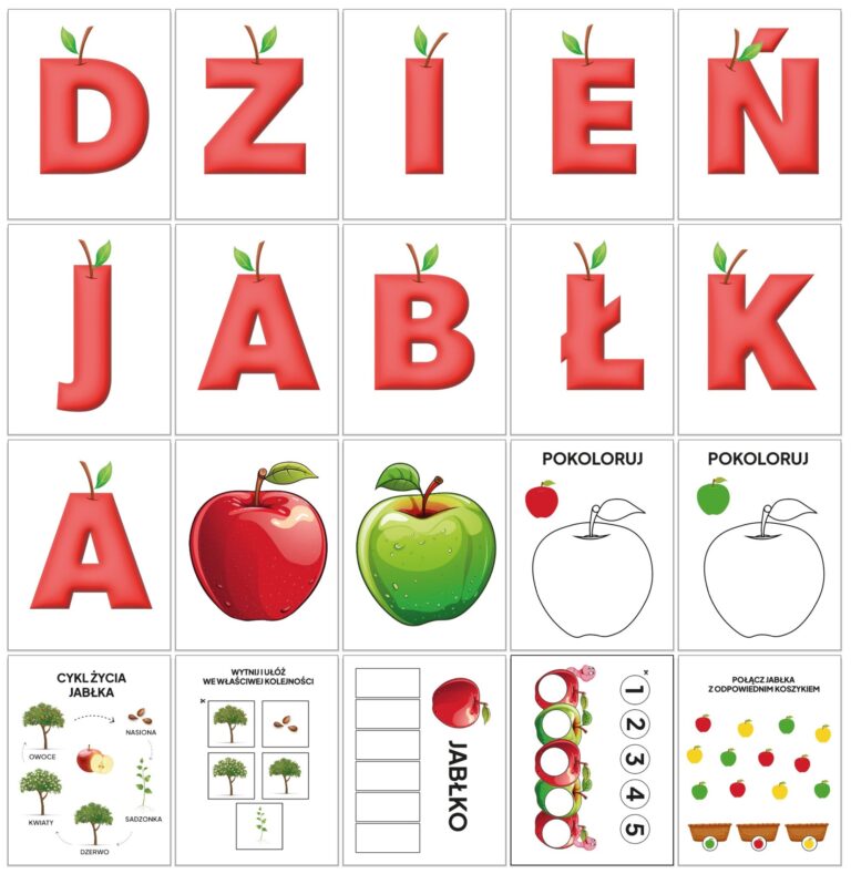 Dzień Jabłka – Darmowe Pomoce Przedszkolne – Dydaktyczne